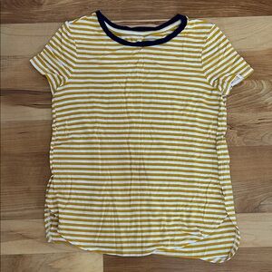 Old Navy Mustard & Navy Striped Tee Size 8 M